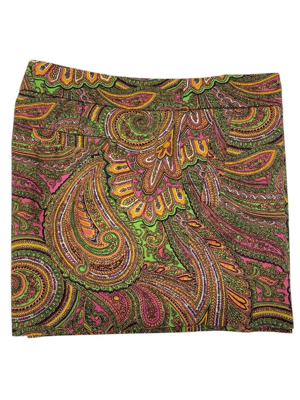 J.CREW Paisley Print Chino Shorts Women’s Size 12 Multicolor 100% Cotton